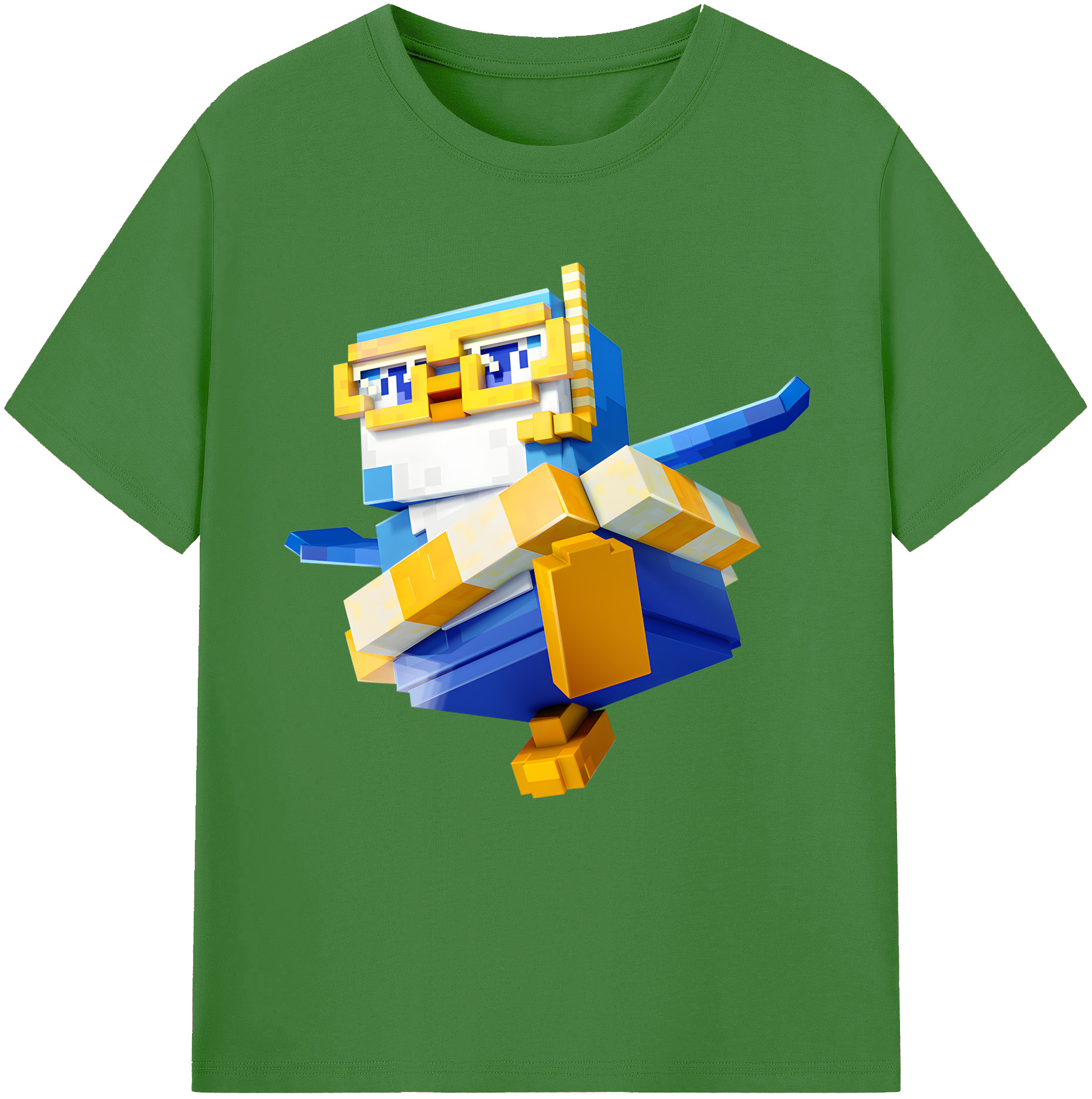 （画像用） マインクラフト ブロックの世界 Minecraft MC Block world レディースカジュアルプリントTシャツ（綿100％）